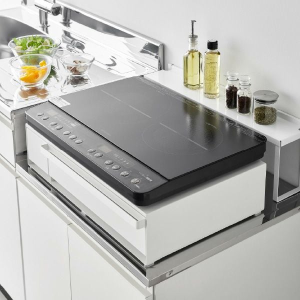 山崎実業 IHクッキングヒーターラック タワー 引き出し&スライドテーブル tower | キッチン雑貨・タワーシリーズ