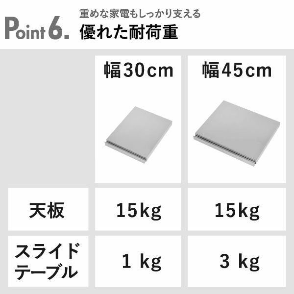 足立製作所 家電下で使うステンレススライドテーブル | キッチン雑貨・レンジ台