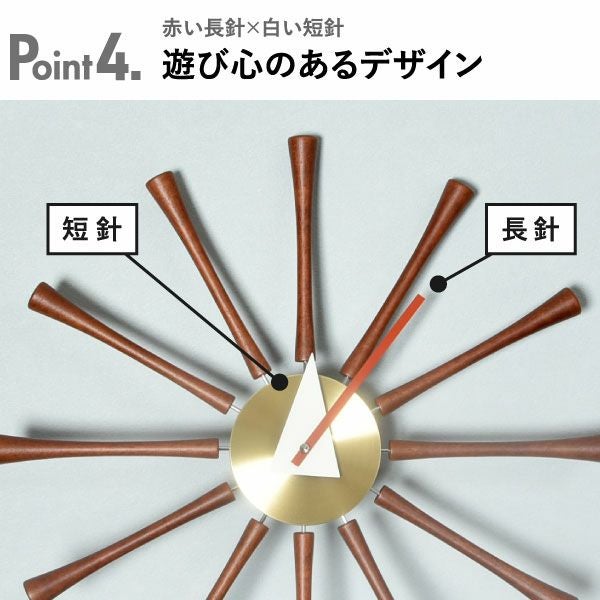 George Nelson ジョージネルソン スピンドル・クロック | インテリア雑貨・掛け時計