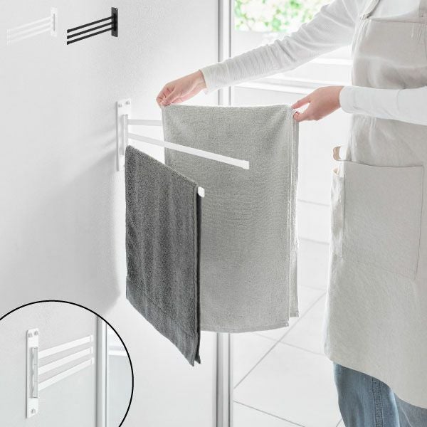 山崎実業 ウォールタオルハンガー タワー 3連 石こうボード壁対応 tower | バスグッズ・タワーシリーズ