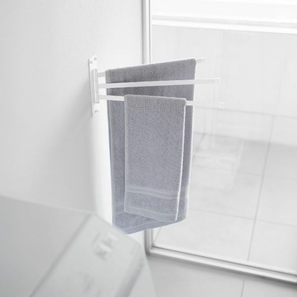 山崎実業 ウォールタオルハンガー タワー 3連 石こうボード壁対応 tower | バスグッズ・タワーシリーズ