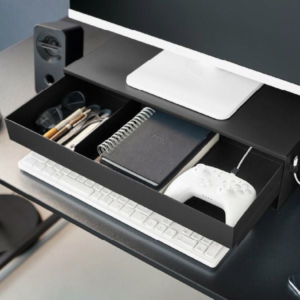 山崎実業 ゲームコントローラーも入る引き出し付きモニター台 タワー tower | インテリア雑貨・タワーシリーズ