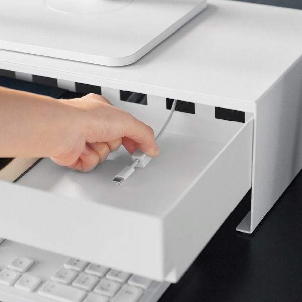 山崎実業 ゲームコントローラーも入る引き出し付きモニター台 タワー tower | インテリア雑貨・タワーシリーズ