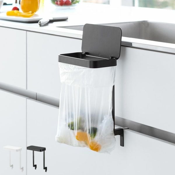  山崎実業 キッチンシンク下収納扉ポリ袋ホルダー tower | キッチン雑貨・タワーシリーズ