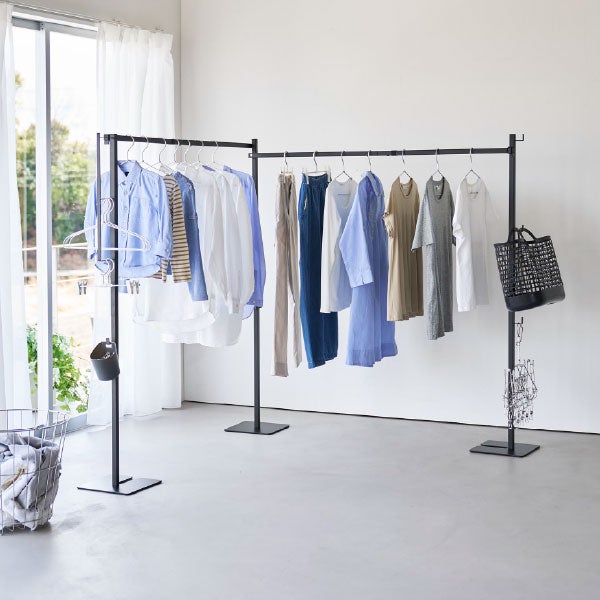 山崎実業 折り畳み室内物干し tower 2連 | キッチン雑貨・タワーシリーズ