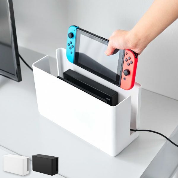 山崎実業 蓋付き重ねられるゲーム機器収納ケース スマート smart