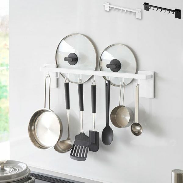 フィルムフック鍋蓋も収納できるキッチンツールバー