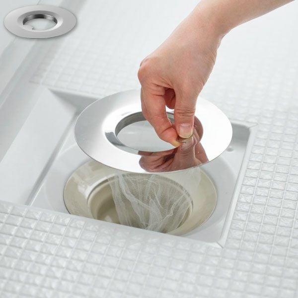 山崎実業 水切りネットが交換しやすいお風呂の排水口ネットホルダー タワー tower | バスグッズ・タワーシリーズ