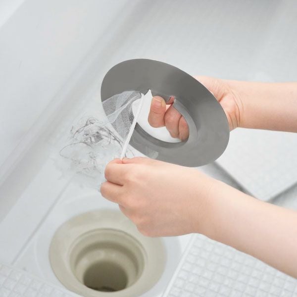 山崎実業 水切りネットが交換しやすいお風呂の排水口ネットホルダー タワー tower | バスグッズ・タワーシリーズ