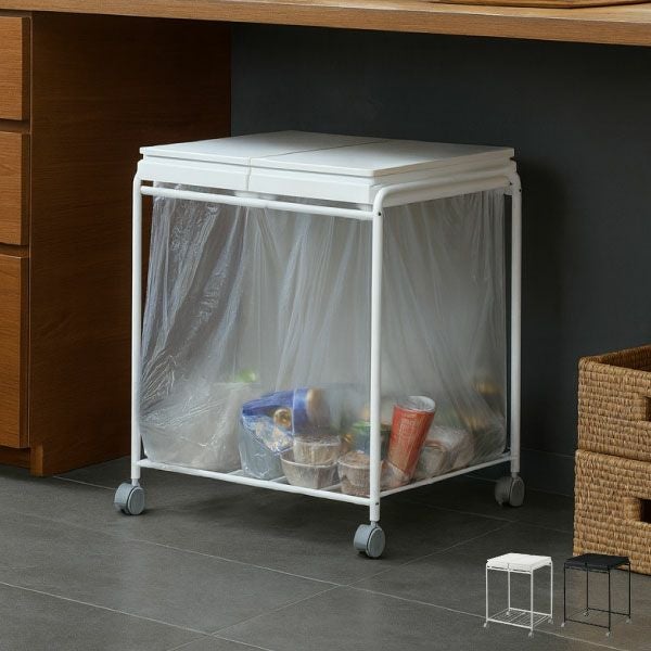 RISU リス 2分別フレームダストワゴン フタ付き | インテリア雑貨・ゴミ箱