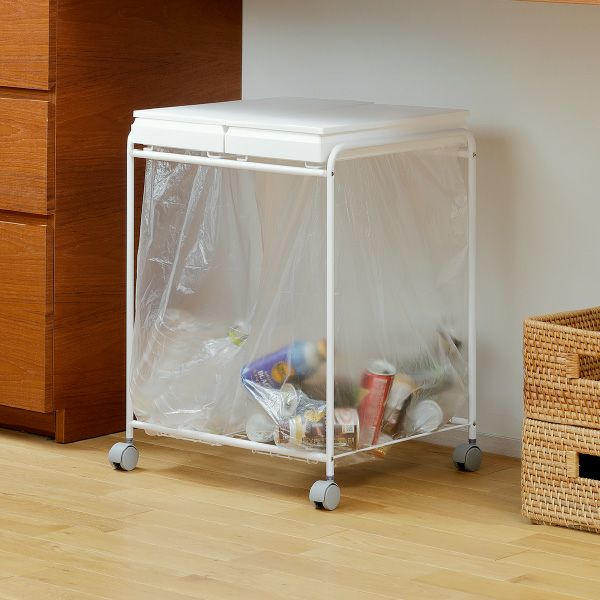 RISU リス 2分別フレームダストワゴン フタ付き | インテリア雑貨・ゴミ箱