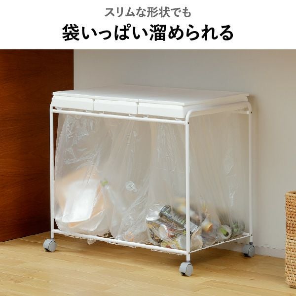 RISU リス 3分別フレームダストワゴン フタ付き | インテリア雑貨・ゴミ箱