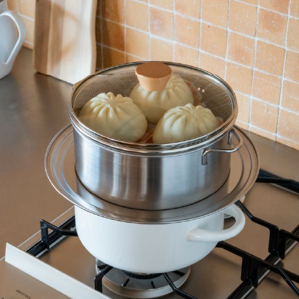 BWSセレクション すっきり暮らす ステンレスせいろ 深型（ざる付き） 仕切り板無し | キッチン雑貨・両手鍋