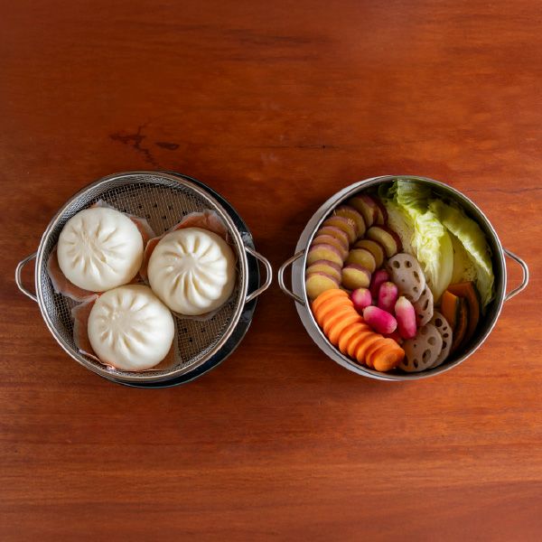 BWSセレクション すっきり暮らす ステンレスせいろ 深型（ざる付き） 仕切り板無し | キッチン雑貨・両手鍋