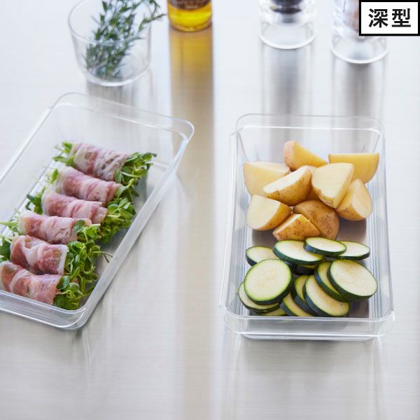 山崎実業 電子レンジ対応連結できる洗いやすい下ごしらえ調理トレー タワー 2個組 深型 tower | キッチン雑貨・タワーシリーズ