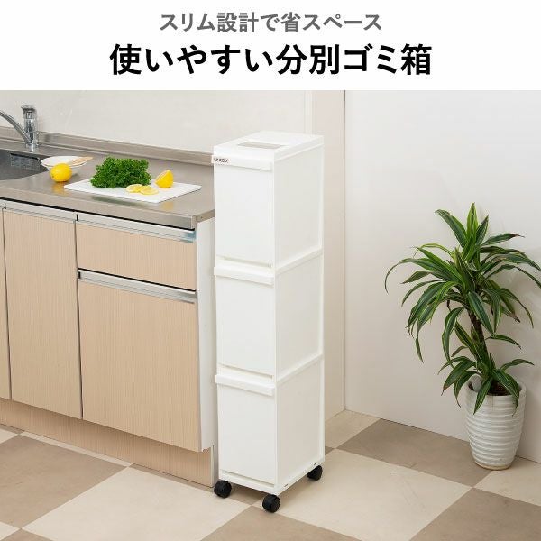 新輝合成 縦型 分別ゴミ箱 キャスター付き 2段 | インテリア雑貨・ゴミ箱