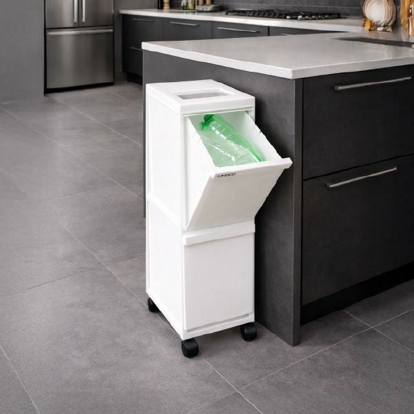 新輝合成 縦型 分別ゴミ箱 キャスター付き 2段 | インテリア雑貨・ゴミ箱