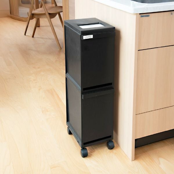 新輝合成 縦型 分別ゴミ箱 キャスター付き 2段 | インテリア雑貨・ゴミ箱
