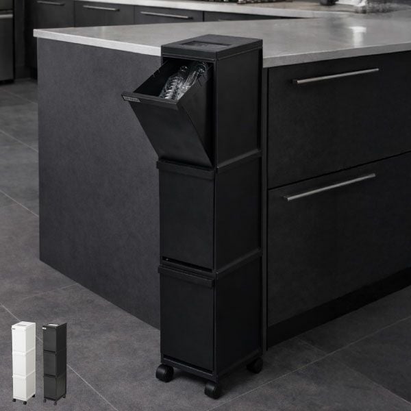 新輝合成 縦型 分別ゴミ箱 キャスター付き 3段 | インテリア雑貨・ゴミ箱