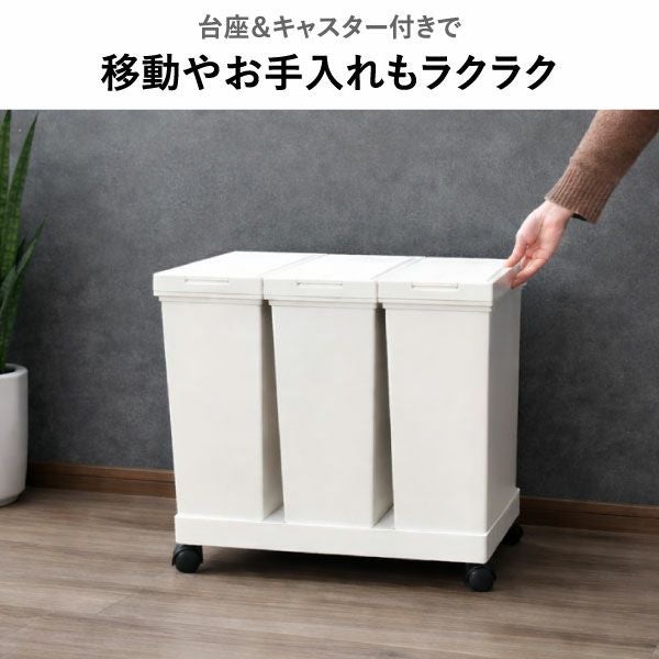 ASVEL アスベル 両開き3分別ダストワゴン キャスター付き | インテリア雑貨・ゴミ箱