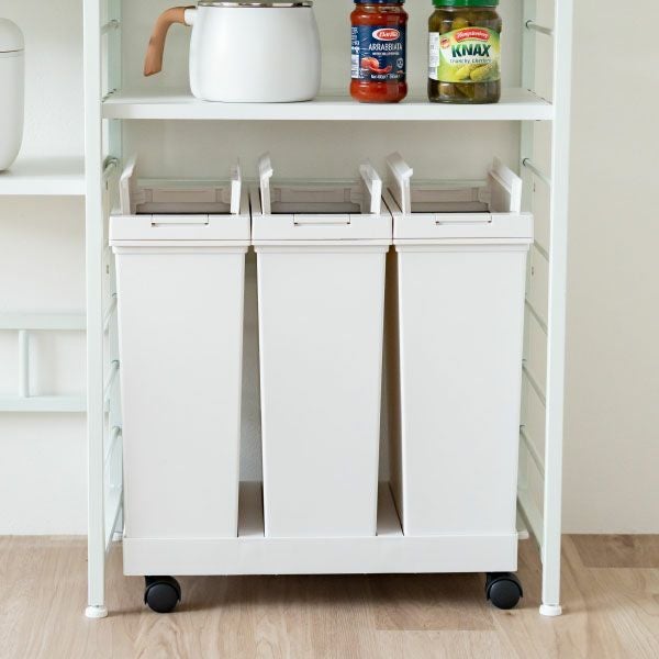 ASVEL アスベル 両開き3分別ダストワゴン キャスター付き | インテリア雑貨・ゴミ箱