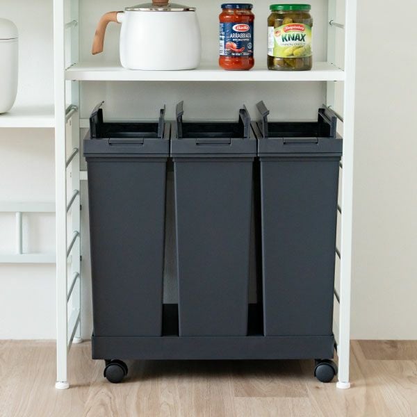 ASVEL アスベル 両開き3分別ダストワゴン キャスター付き | インテリア雑貨・ゴミ箱