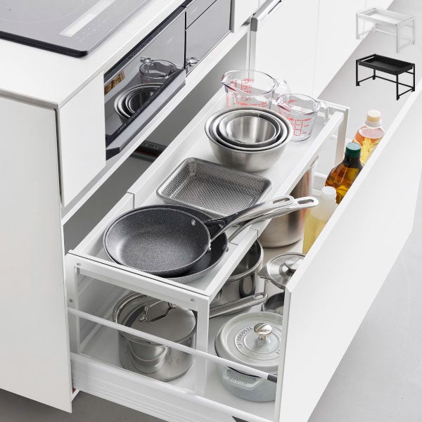 山崎実業 シンク下引き出し幅伸縮スライドラック タワー D30 tower | キッチン雑貨・タワーシリーズ