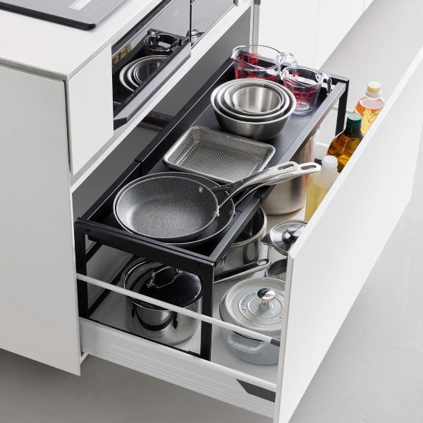 山崎実業 シンク下引き出し幅伸縮スライドラック タワー D30 tower | キッチン雑貨・タワーシリーズ