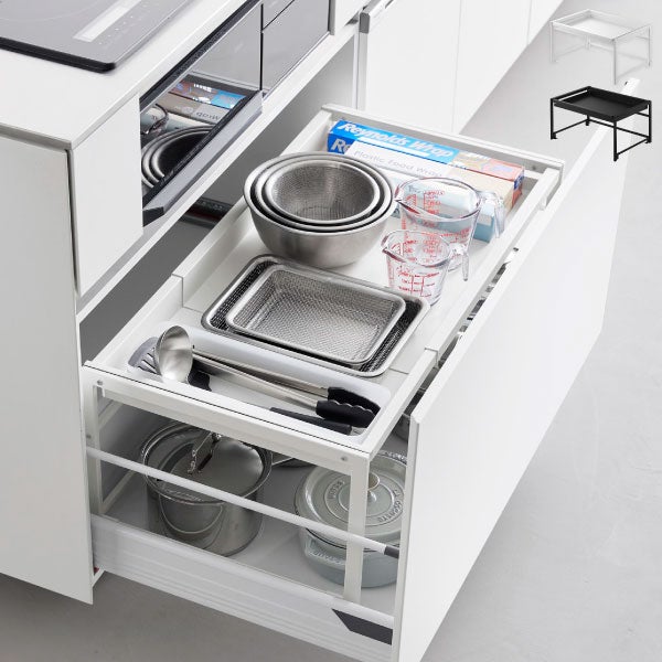 山崎実業 シンク下引き出し幅伸縮スライドラック タワー D40 tower | キッチン雑貨・タワーシリーズ