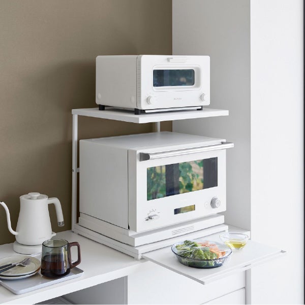 山崎実業 スライドテーブル付きキッチン家電下ラック タワー 2段 tower | キッチン雑貨・タワーシリーズ