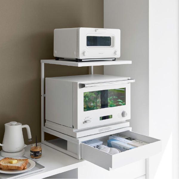 山崎実業 引き出し付きキッチン家電下ラック タワー 2段 tower | キッチン雑貨・タワーシリーズ