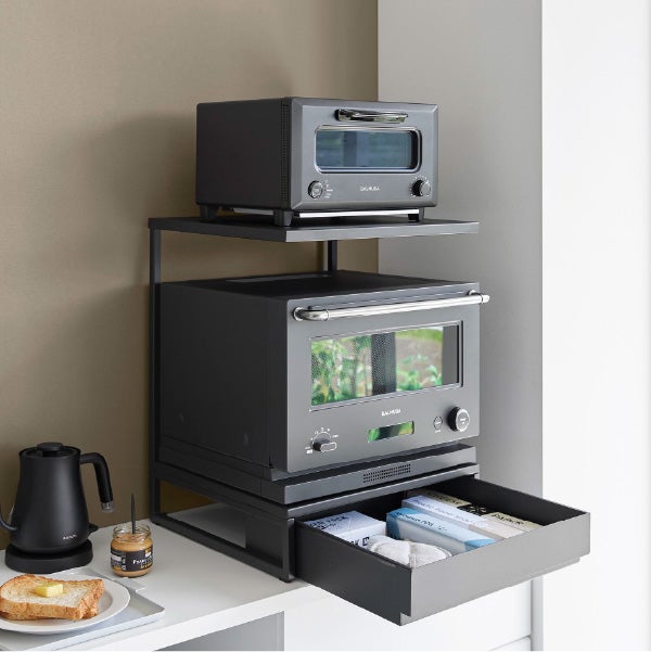 山崎実業 引き出し付きキッチン家電下ラック タワー 2段 tower | キッチン雑貨・タワーシリーズ