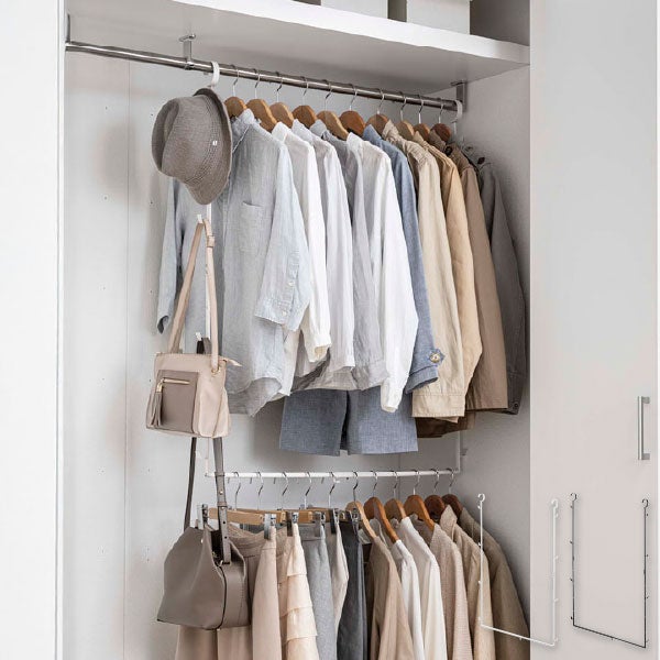 山崎実業 伸縮収納力アップ2段ハンガー スマート smart | インテリア雑貨・スマートシリーズ