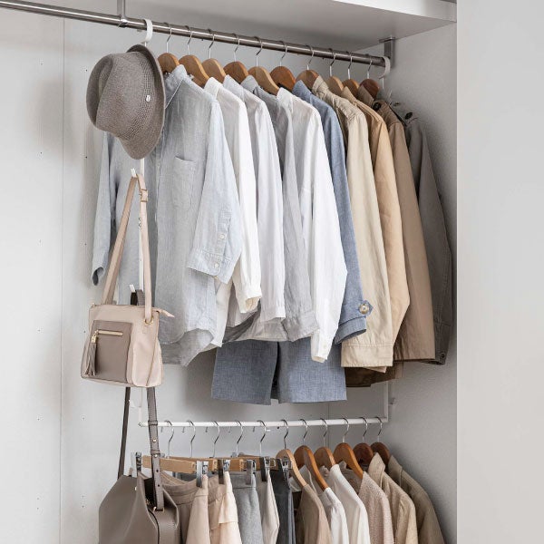 山崎実業 伸縮収納力アップ2段ハンガー スマート smart | インテリア雑貨・スマートシリーズ
