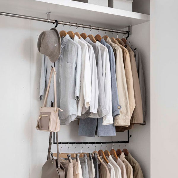 山崎実業 伸縮収納力アップ2段ハンガー スマート smart | インテリア雑貨・スマートシリーズ