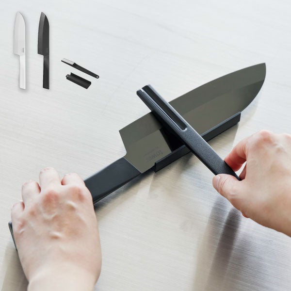 山崎実業 セラミックナイフ タワー 三徳 16.5cm シャープナーセット