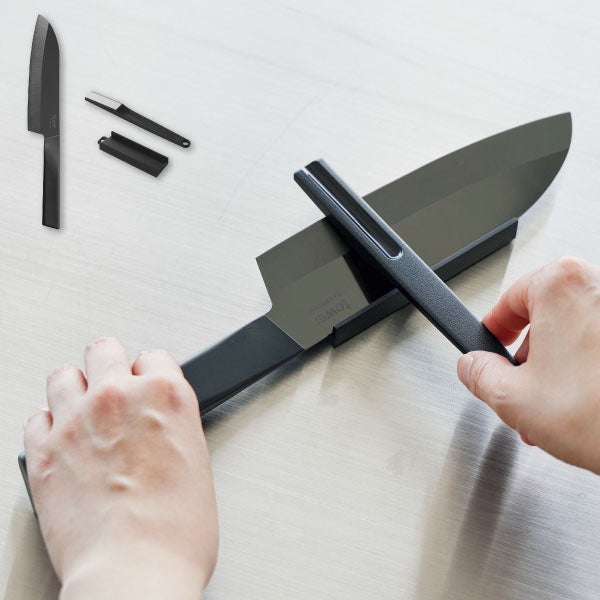 山崎実業 セラミックナイフ タワー 三徳 16.5cm シャープナーセット