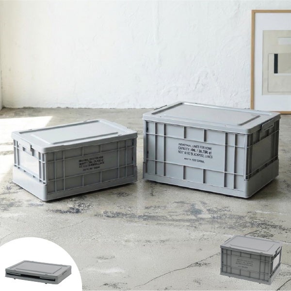 POST GENERAL インダストリアルフォルダブルクレート ホーム 44L | インテリア雑貨・収納ボックス