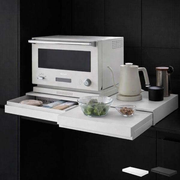 山崎実業 リバーシブルキッチン家電下スライドテーブル＆引き出し タワー W80 tower | キッチン雑貨・タワーシリーズ