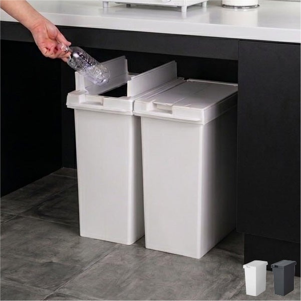 新輝合成 両開きスリムダストボックス 33L | インテリア雑貨・ゴミ箱