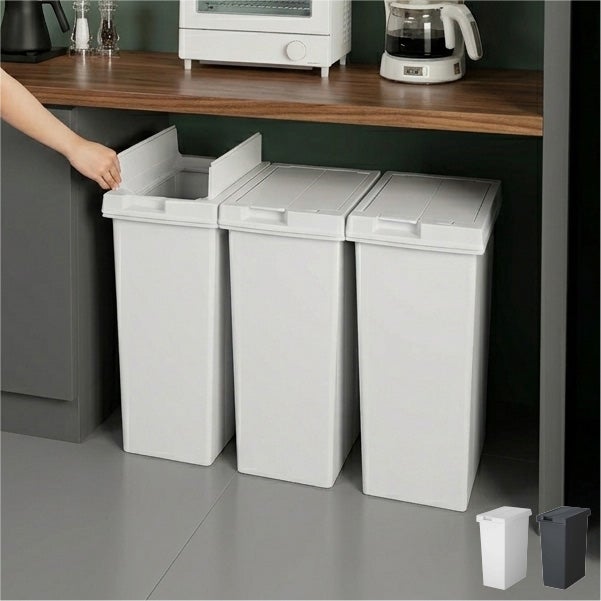 新輝合成 両開きスリムダストボックス 45L | インテリア雑貨・ゴミ箱