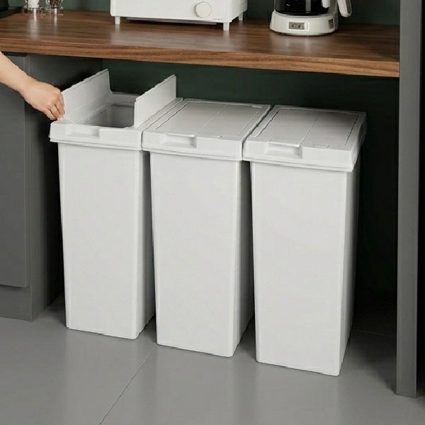 新輝合成 両開きスリムダストボックス 45L | インテリア雑貨・ゴミ箱