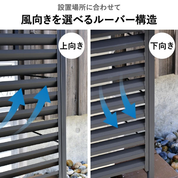 風向き調整できる ルーバー付き室外機カバー 標準タイプ | ガーデン・室外機カバー