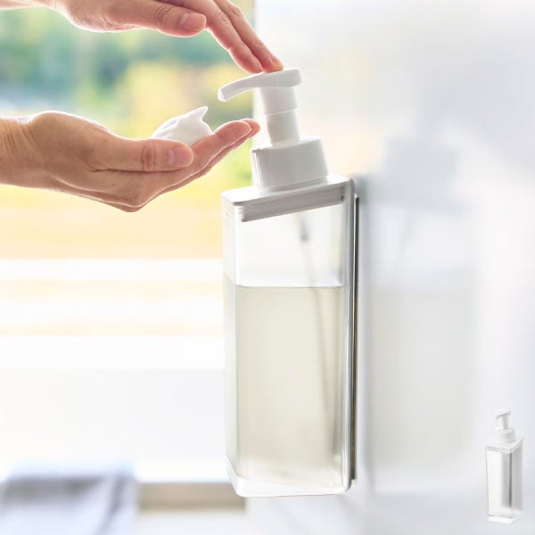 山崎実業 たっぷり洗剤が出るマグネットディスペンサー ミスト 泡タイプ MIST | バスグッズ・ディスペンサー