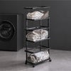 山崎実業 ランドリーワゴン＋バスケット タワー スリム 3段 tower | インテリア雑貨・タワーシリーズ